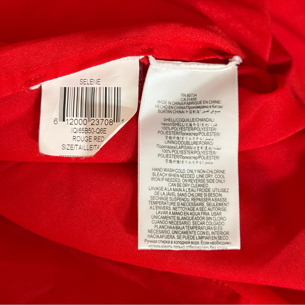 BCBGMAXAZRIA Selene Rouge Red Chiffon‎ Halter Maxi Dress Size 4 - Picture 9 of 9